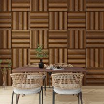 Neu.holz - Set De 4 Paneles Acústicos Vang 3d 1,44 M² Lamas Lineales - Teca [ ]
