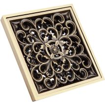 Vtizikl 10 Cm Drain De Plancher Siphon De Sol En Laiton Antique En Laiton De Déchets Crépine Couverture Grille Pour La Maison