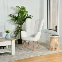 Meubles Cosy Skandinavischer Sessel Mit Bequemer Rückenlehne Und Armlehnen Aus Frotteestoff In Schaffelloptik Mit Ziernähten