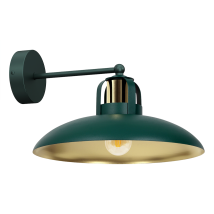 Wandleuchte Felix Grün/Gold 1xE27 – Industrial Stil – Metall – 1 Leuchtmittel – Elegante Beleuchtung für Wohnräume