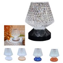 Usb-aufladbare Tischlampe Mit Touch-kristalleffekt, Rgb-led-licht Und Fernbedienung