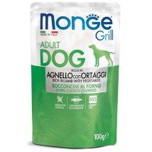 Monge Dog Grill Trozos Adultos Con Cordero Y Verduras 100g
