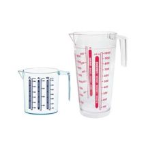 Caraffa Graduata Con Manico- - Piccola Lt.0,750 - Ø Cm.10x12h. - 3 Pezzi Cosmoplast