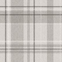 Crown - Harris Tweed Herringbone Check Soft Grey Wallpaper Luxury Fabric Effect