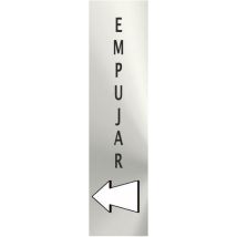 Novodinamica - Normaluz Señal Adhesiva Inoxidable 'empujar' Vertical 5x20cm Rd707070