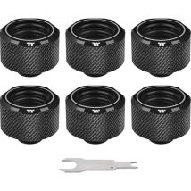 Pacific C-pro G1/4 Petg Tube 16mm Od Compression – Black, Verbindung ,schwarz, 6 Stück - Thermaltake