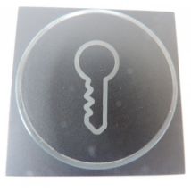 Enjoliveur De Finition Anthracite Avec Anneau Transparent + Symbole Clé Pour Bouton-poussoir 6a Lumineux Niko 122-64009