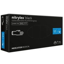 Schwarze Nitrilhandschuhe Mercator Nitrylex Basic Größe M 100 Stück.