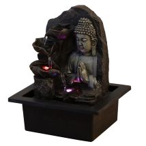 Zen Light - Zen'light Spiritualite - Fontana In Poliresina, Marrone Scuro, 21 X 21 X 26 Cm
