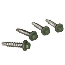 Vis Auto-perceuse Pour Tôle Métallique, Vert Mat Ral 6020, 250pcs, 4,8x35mm