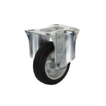 Roue en caoutchouc – 80 mm – Charge maximale 109 kg – Matériaux : caoutchouc noir et acier – TELLURE