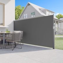 Yodolla Store Latéral 350x180 Cm, Brise-vue Extensible Pare-soleil, Pliable Étanche Pour Jardin Balcon & Terrasse