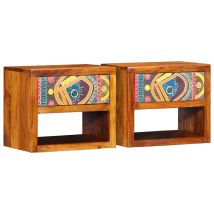 Armario De Noche Con Cajón 2 Pcs Marrón 40 X 35 X 35 Cm Vidaxl