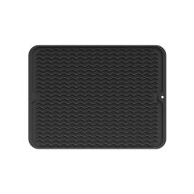 Tapis D'Égouttage - Silicone - Résistant À La Chaleur - Antidérapant - Tapis De Vaisselle - Tapis De Séchage Pour La Cuisine - Noir - 30 X 40 Cm - 1 