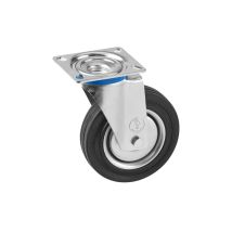 Metafranc Lenkrolle Ø 160 Mm - 135 X 105 Mm Platte - Vollgummi-rad - Weiche Lauffläche - Rollenlager - 150 Kg Tragkraft