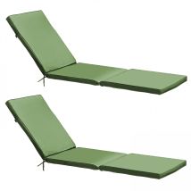 Lot 2 Coussins Bain De Soleil Polyester Vert 186 X 53 X 5 Cm