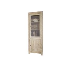 Vetrina In Legno Di Acacia 65x42x190 Pietra Bianca Sbiancato Nature White 53