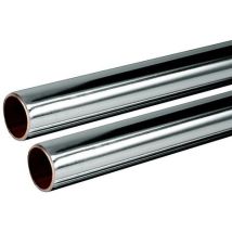 Buyaparcel - Chrome Plated Copper Tube 15mm 2x 1m Length Bs En1057 R250 British Copper 2.0m