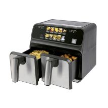 ProfiCook Heißluftfritteuse PC-FR 1287 H – Edelstahl Schwarz – 8L – 2000W – 9 Automatikprogramme – 2 Garzonen