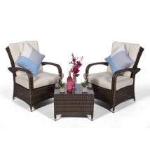 Modern Furniture Direct - Giardino Arizona 2 Seat Garden Lounge Chair Set - Brown