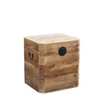 Homeness - Baule Cassetta Contenitore Da Interno In Legno Di Pino 54x50x58 Cm Living Mini