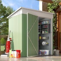 Yodolla Gerätehaus Metall Geräteschuppen Mit Abschließbarer Tür, Gebrauchs- Und Werkzeugaufbewahrung Für Garten, Grün
