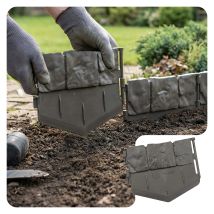 Vounot – Bordure De Jardin Imitation Pierre 10.7m – Nylon Haute Résistance – Hauteur 14cm – Installation Sans Creuser – Lot De 70