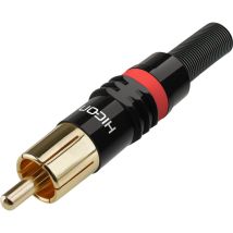 Hicon - Hi-cm03-red Cinch-steckverbinder Stecker, Gerade Polzahl: 2 Schwarz, Rot 1 St.