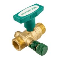 Hermann Schmidt - Uniwater System Kugelhahn Mit Entleerung Und Iso-t-griff, Beidseitig 1 Zoll Ag (dn 20), Typ 1438
