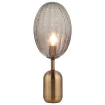 Tischlampe – 23 x 58 cm – Rauchfarben – Hochleistungs-LED – Metallgestell in Bronze