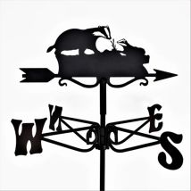 Mini Badger Weathervane - Steel - L38 X W38 X H51 Cm - Black