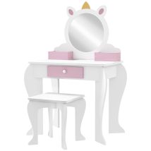 Zonekiz - Kids Dressing Table With Mirror And Stool