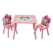 Minnie - Set Tavolo Con 2 Sedie In Legno