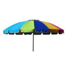 Parapluie De Plage Multicolore Ø240 Cm Avec Poteau En Aluminium Anodisé Et Feuille De Polyester En Mer Arc-en-ciel