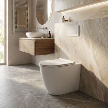 Wc Suspendu Sans Rebord En Céramique, Fixations Dissimulées, Blanc, 36 X 55 Cm – Mayka Ceramica Dolomite