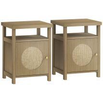 Lot De 2 Chevets Cannage Simmo Marron
