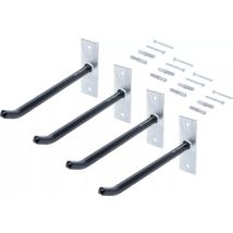 Juego de ganchos de pared para llantas – 250 mm – 4 piezas – Capacidad de carga máx. 40 kg – Acabado superficial Verzinkt