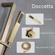 Colonna Doccia,sistema Doccia Termostatica Multifunzione,550×550 Mm Soffione Doccia Quadrato,3 Modalità Doccia,con Luce Led E Musica,colonna Doccia 