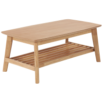 Mesa De Centro Tablero De Mdf Madera Clara 100 X 55 Cm Patas De Madera De Caucho Clásico Tulare