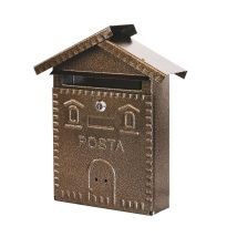 Artigianferro - Bronzefarbener Pulverbeschichteter Briefkasten H 35 Cm Wandhalterung