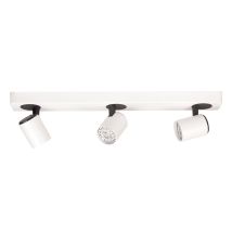 Elvira - Moderne Scheinwerfer Weiß, Schwarz 3 Licht Mit Aluminium, Weißer Farbton, Gu10 - Italux