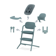 Cybex Lemo Hochstuhl Treppenhochstuhl Babysitz 4in1 Set Stone Blue B-Ware