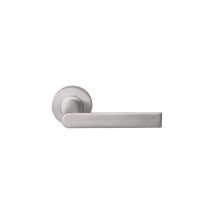 Zephyr Türgriff – Aluminium – 127 mm – Silber eloxiert – Flache runde Rosette – Für 40 mm dicke Türen
