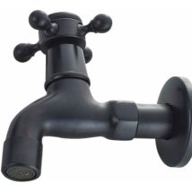 Arnault - Vintage Cold Water Faucet With Single Handle G1/2 Interface - Wall Mounted Bathroom Sink Mop Faucet (black)
