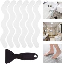 Harry - Autocollants De Douche Antidérapants 24 Pcs Bandes De Baignoire De Sécurité Autocollants Adhésifs Avec Grattoir De Qualité Supérieure Pour 