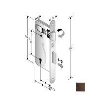 Cerradura multipunto de superficie Bonaiti – Pestillo reversible – Cerrojo 8 mm – Frontal de hierro bronceado 22x238 mm – Incluye 1 llave