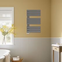 Nrg - Designer Heated Towel Rail Radiator Modern Bathroom Flat Panel Warmer Rads 824x500mm Gunmetal
