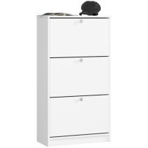 Akord - Schuhschrank In Der Farbe Weiß Mit 3 Schuhkipper B60 X H113 X T28,5 Cm Gewicht 30 Kg