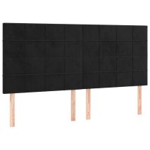 Jinlefu - Cabeceros 4 Unidades De Terciopelo Negro 90x5x78/88 Cm Vidaxl
