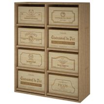 Astigarraga Botellero de madera de roble para 48 botellas – 105 x 82 x 32 cm – Capacidad para 8 cajas